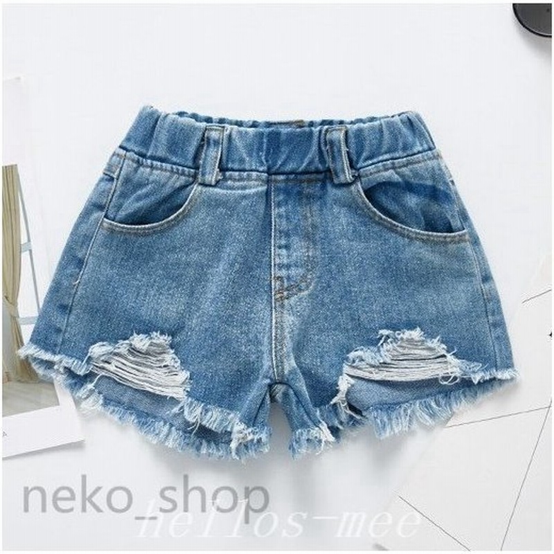 子供用 ショート ガールズ 22年 パンツ ショーツ サマーパンツ デニム キッズファッション