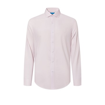 免熨防皺輕量速乾吸濕排汗斜紋設計細節長袖上班襯衫/淺粉紅色 | 4112321220