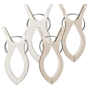 FaSoLa日本強力雙彈簧大型棉被曬夾 1包4個  1套  奶油白 + 白色