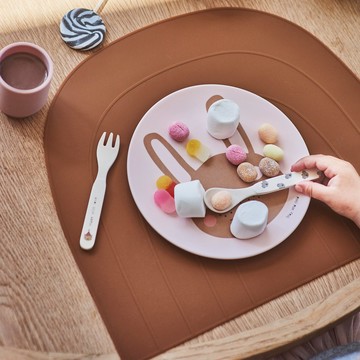 OYOY MINI 彩虹矽膠餐墊 - 焦糖