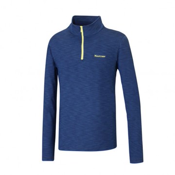 【【蘋果戶外】】山林 32P11-80 寶藍 男款 遠紅雲彩保暖衣 半門襟 長袖排汗衣 秋冬保暖登山 Mountneer