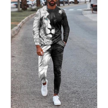 Fashion round neck digital printing set 時尚圓領數碼印花套裝