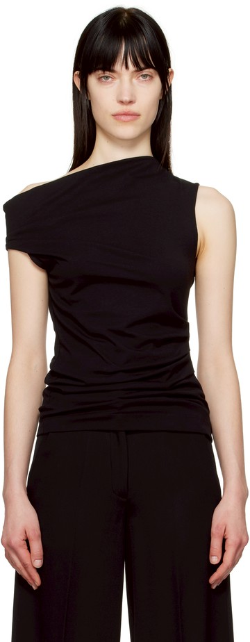 Dries Van Noten 黑色 Off-Shoulder Jersey 上装