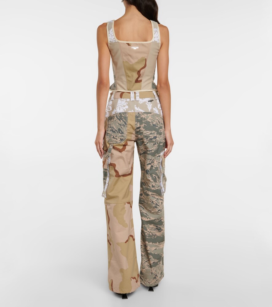 Marine Serre Patchwork cotton cargo pants