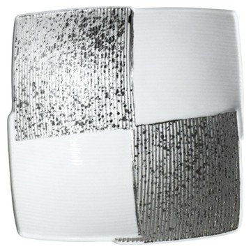 銀白釉6吋向付 日本製  1個  銀色 + 白色  14 x 3.2cm