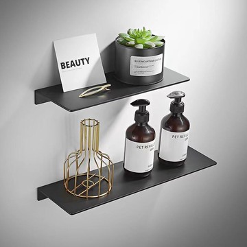 304不鏽鋼鏡面浴室置物架衛生間壁掛鏡前架洗漱臺一字隔板免打孔