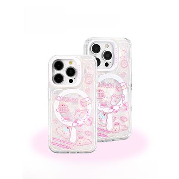 蘋果雙層磁吸少女心卡通殼試驗