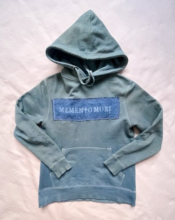 春季特賣 日本製造 Peace hoodie 靛藍染色 藍染 aizome 泥染 髑髏 絞染 shibori 拼布