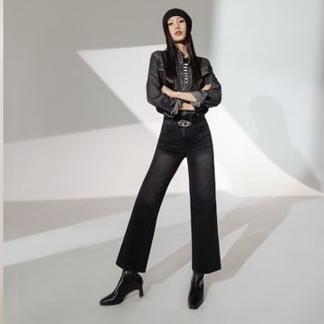 OB嚴選中大尺碼-女神褲．時髦水洗內刷毛直筒牛仔顯瘦褲《BA7863》