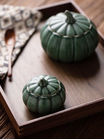 朵頤創意南瓜旅行茶葉罐便攜陶瓷罐小茶葉罐家用密封儲茶罐1入