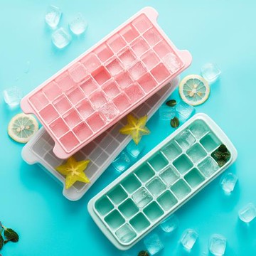 日式硅膠制冰盒帶蓋自制凍冰塊模具家用冷凍冰格制冰器輔食冷凍盒