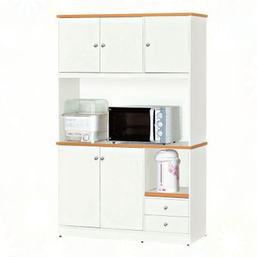 文創集-南亞塑鋼     山亞 南亞塑鋼4.2尺五開門二抽拉盤高電器櫃/餐櫃/收納櫃組合-125.9x40.8x180m免組