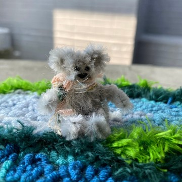 小灰熊5cm-毛根扭扭棒手作/髒萌流浪動物園/モールアート