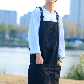 前後包覆文青吊帶圍裙