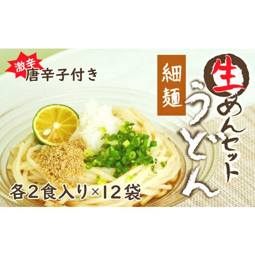 ふるさと納税 山梨県 大月市 生うどん細麺１２袋セット　自家製激辛とうがらし付き