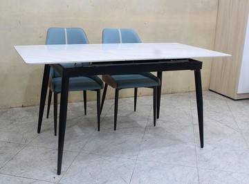 【歐風別館】銀河岩板伸縮餐桌【自動跳桌】【基隆至台中免運費】