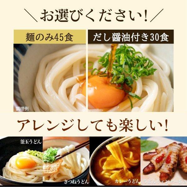 2種から選べる だし醤油付き30食 讃岐生うどん麺のみ45食 (麺300g×15袋) 送料無料(北海道・沖縄・離島 1500円)