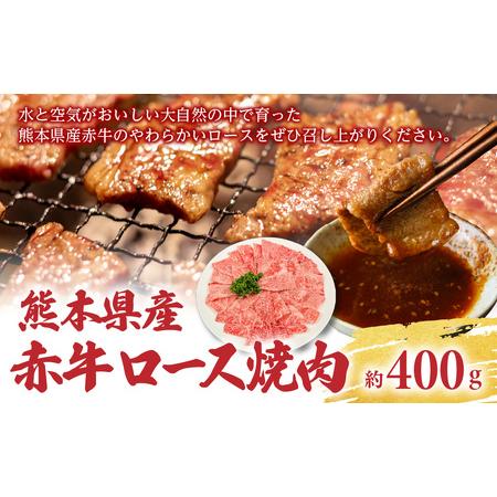 ふるさと納税 熊本県産 赤牛 ロース焼肉 約400g 熊本県八代市