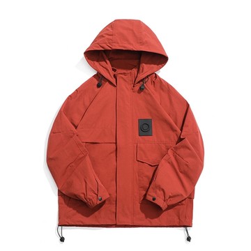 [米蘭精品] 衝鋒衣防風夾克-寬鬆連帽衝鋒衣男外套3色74iz5