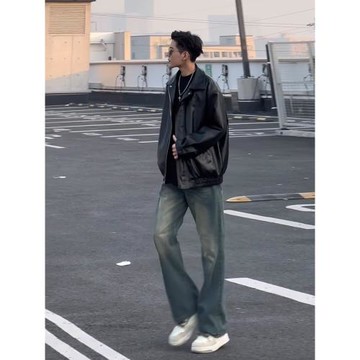 (免運)痞帥皮衣外套男潮高級感春夏款機車服美式復古棒球服棉衣pu皮夾克