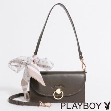 PLAYBOY - 翻蓋斜背包 Breeze 1系列 - 咖色