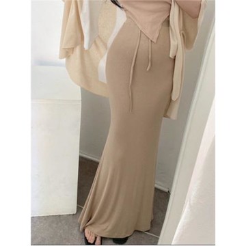 半身裙女性感辣妹風魚尾裙2026新款春季純欲設計高腰抽繩包臀長裙