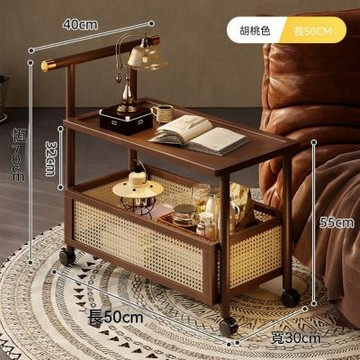 沙發邊幾 中古風茶几 移動茶几 高級感邊桌 客廳可移動小推車 客廳置物架