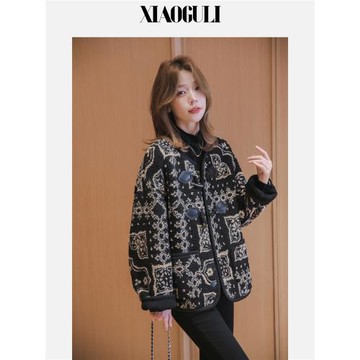 小谷粒顆粒絨外套女短款2025年秋冬新款寬松時尚舒適保暖棉服上衣