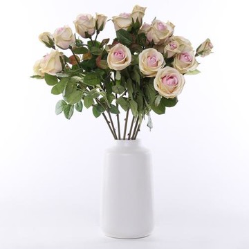 仿真3頭玫瑰 復古多頭高檔仿真玫瑰花 家居配飾花藝設計拍照道具