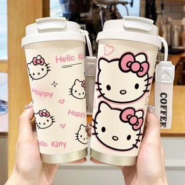 hellokitty保溫杯情侶款不銹鋼水壺女生學生杯子新款可愛卡通水杯