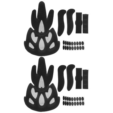 【waroom01】2套自行車電動自行車頭盔內襯海綿飛網組合套裝騎行配件