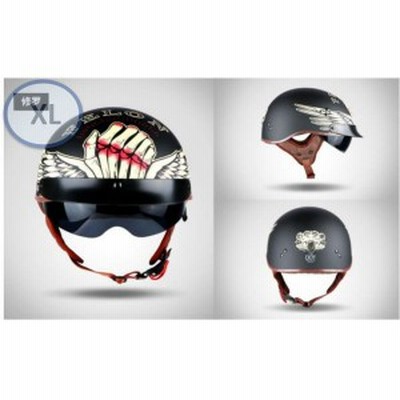 半ヘル アメリカン ロングダックテール ヘルメット ホワイト 新品 アメリカン