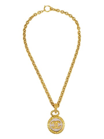 CHANEL Pre-Owned - 1993 CC medallion pendant necklace - women - Gold Plated - One Size