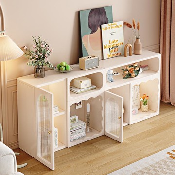 輕奢酒櫃實木奶油風收納櫃幼兒園格子櫃靠墻儲物櫃臥室床頭置物櫃197SFY 快速出貨