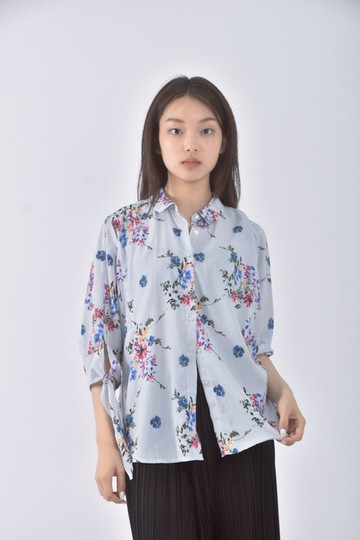 (S) only質感條紋藍色短袖上衣