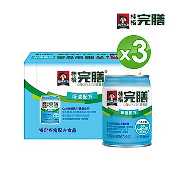 【桂格官方直營】完膳-營養素低渣配方X3箱 (250ml×24入)