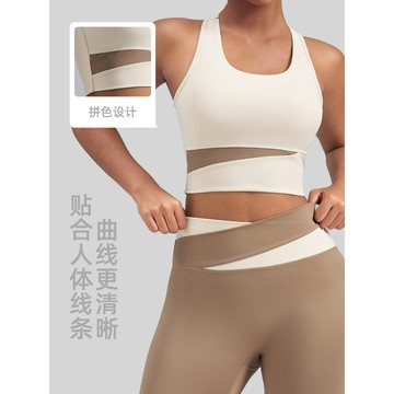 【現貨速發】隔日達 拚接 運動內衣 女 高強度 防震 聚攏 健身背心 運動內衣 健身衣 瑜伽服 健身衣 胸墊背心 拼色