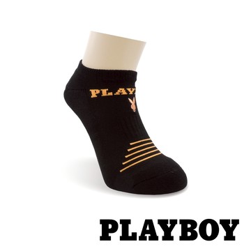 【襪款任選3雙$299 、6雙$511】PLAYBOY  螢光兔氣墊隱形運動女襪-橙(BF0720)