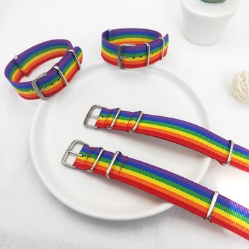 彩虹手鏈同性戀女六色手環七色情侶編織手帶飾品網紅腕帶彩色