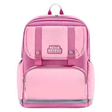 zoyzoii 茁伊 兒童款護脊書包 B15 900D古治尼龍 大容量 多隔層設計 可調節式按壓扣  410 x 190 x 280mm  蜜桃粉  1個