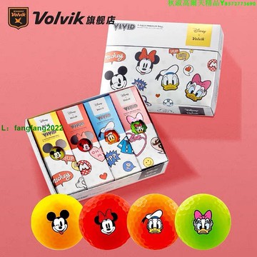 新款Volvik沃維克高爾夫彩球VIVID啞光三層12粒迪士尼聯名禮盒