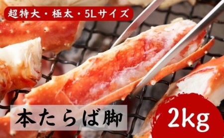 超特大・極太5Lサイズ 本たらば蟹 ボイル脚 1kg×2