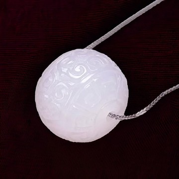 【萬事亨通】冰種翡翠雕花路路通吊墜| 天然緬甸玉翡翠A貨 | 送禮