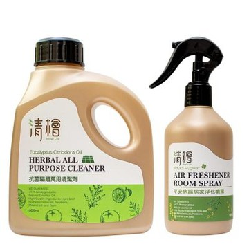 【清檜】抗菌驅離萬用清潔劑600ml+居家淨化除臭噴霧300ml／Hinoki Life