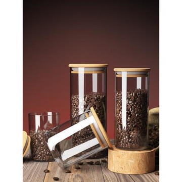 咖啡豆保存罐密封罐玻璃食品罐子零食儲物瓶子帶蓋五谷雜糧收納罐