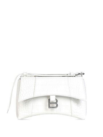 Balenciaga - Downtown XS crocodile-effect shoulder bag - women - Calf Leather - One Size - White