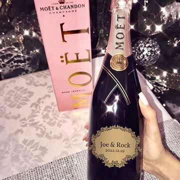 Moet粉香檳|訂製情侶禮物 結婚紀念禮物 客製化禮物