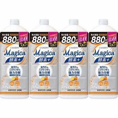 チャーミーマジカ 酵素プラス フルーティオレンジの香り 詰替 大型サイズ ( 880ml*4個セット )/ チャーミー