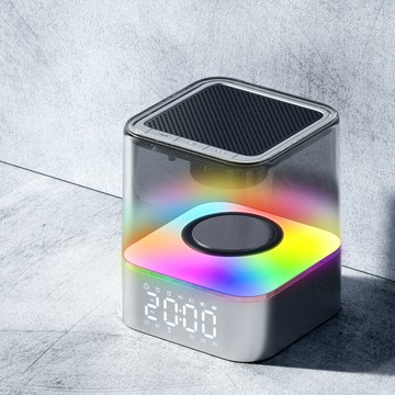無線藍牙音箱燈帶時間鬧鐘定時喚醒鬧鐘七色幻彩音響夜燈