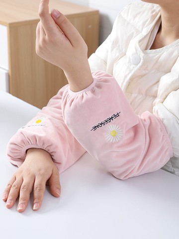 成人袖套防污套袖工作可愛男女韓版絨布秋冬季袖頭加長款手袖護袖